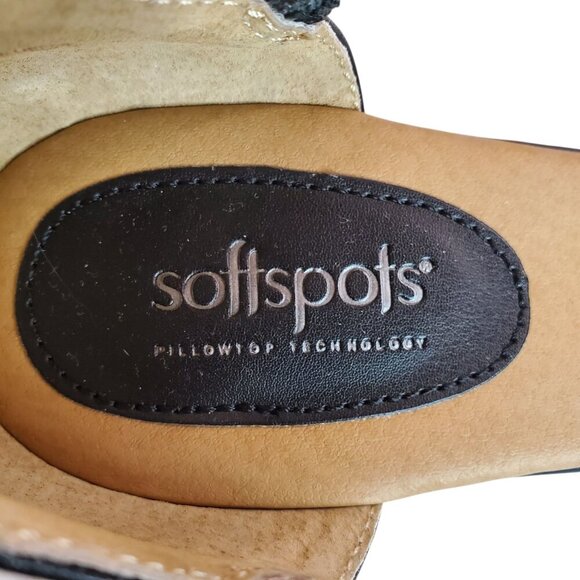 NWT COMFORTIVA SZ 9.5 Women's SoftSpots Tatianna Leather Sandal in Black - Picture 7 of 13